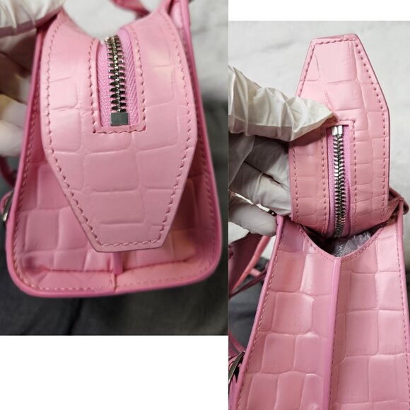 Authentic Balenciaga Nano Neo City Croc Embossed Leather in Pink - Picture 8 of 17